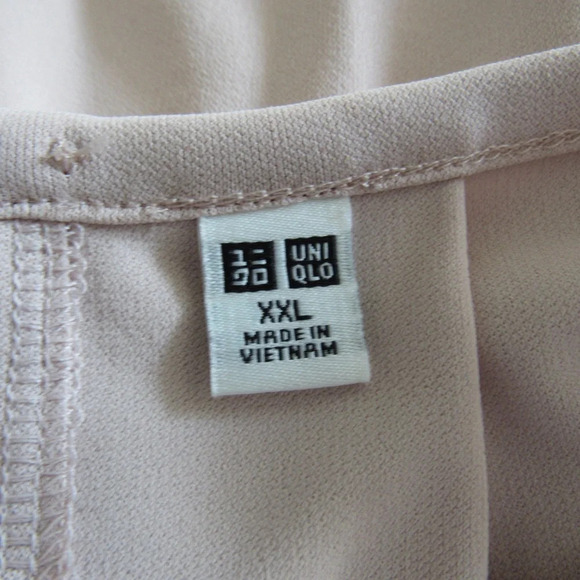 Uniqlo Womens Pink Short Sleeve Blouse Size XXL Crewneck Keyhole Back Careerwear - Picture 7 of 7